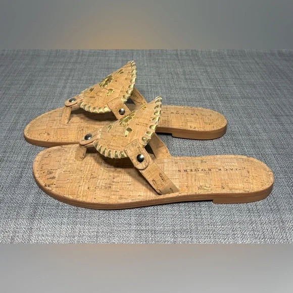Jack Rogers Collins Thong Sandals Cork / Metallic - Picture 4 of 7